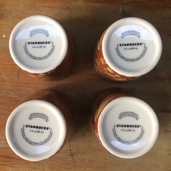 Set of 4 Starbucks 2013 3oz Espresso Demitasse Cups Mini Mugs - Picture 6 of 7